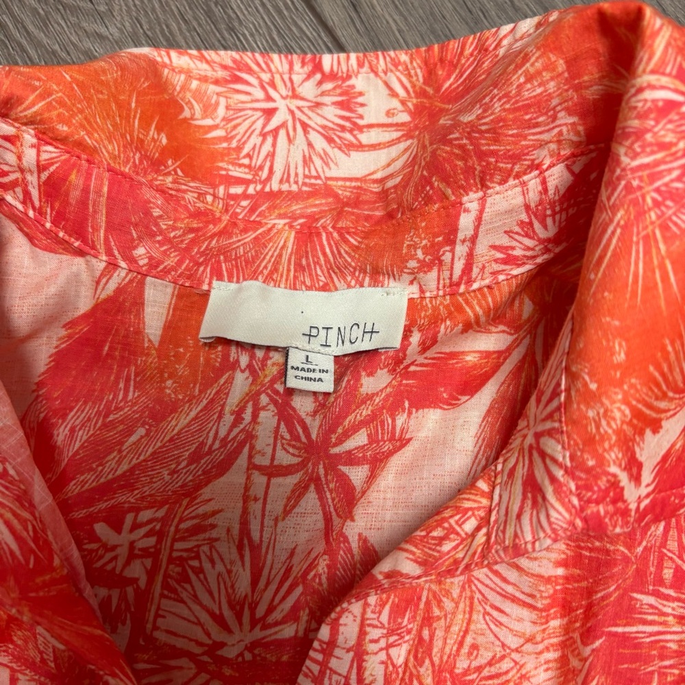 Orange Hawaiian puff sleeve maxi dress belted - Picture 4 of 4